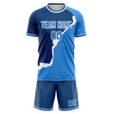 Custom Navy Blue GeometricalPattern Soccer Set