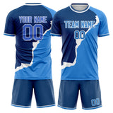 Custom Navy Blue GeometricalPattern Soccer Set