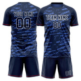 Custom Navy White GeometricalPattern Soccer Set
