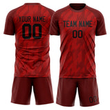 Custom Red Black GeometricalPattern Soccer Set