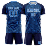 Custom Navy White GeometricalPattern Soccer Set