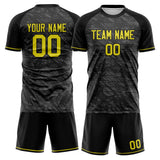 Custom Black Gold GeometricalPattern Soccer Set