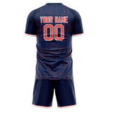 Custom Navy Pink GeometricalPattern Soccer Set
