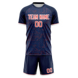 Custom Navy Pink GeometricalPattern Soccer Set