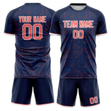 Custom Navy Pink GeometricalPattern Soccer Set