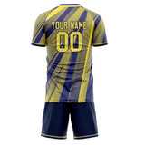 Custom Yellow Royal GeometricalPattern Soccer Set