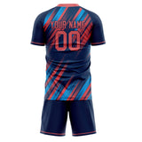 Custom Navy Pink GeometricalPattern Soccer Set