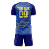 Custom Royal Yellow GeometricalPattern Soccer Set