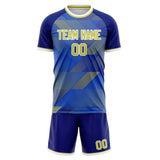 Custom Royal Yellow GeometricalPattern Soccer Set