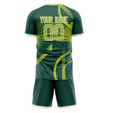 Custom Green White GeometricalPattern Soccer Set