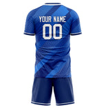 Custom Blue White GeometricalPattern Soccer Set