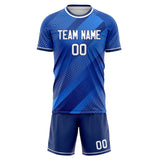 Custom Blue White GeometricalPattern Soccer Set