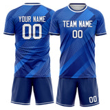 Custom Blue White GeometricalPattern Soccer Set