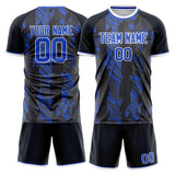 Custom Black Royal GeometricalPattern Soccer Set
