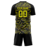 Custom Yellow Black GeometricalPattern Soccer Set