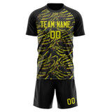 Custom Yellow Black GeometricalPattern Soccer Set