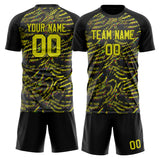 Custom Yellow Black GeometricalPattern Soccer Set