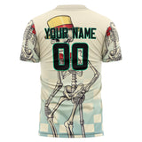 Custom Cream Skull Soccer Jersey