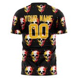 Custom Black Skull Soccer Jersey