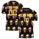 Custom Black Skull Soccer Jersey FT04240816SK014