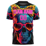 Custom Pink Skull Soccer Jersey