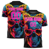 Custom Pink Skull Soccer Jersey