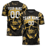 Custom Old gold Skull Soccer Jersey FT04240816SK016