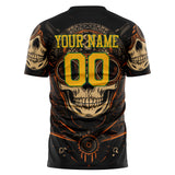 Custom Black Skull Soccer Jersey