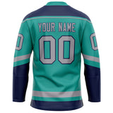 Custom Aqua Navy Solid Colour Hockey Jersey