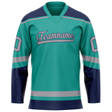 Custom Aqua Navy Solid Colour Hockey Jersey