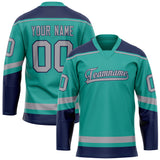 Custom Aqua Navy Solid Colour Hockey Jersey