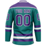 Custom Aqua Purple Solid Colour Hockey Jersey