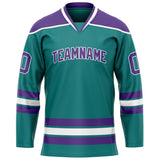 Custom Aqua Purple Solid Colour Hockey Jersey