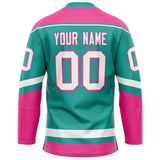 Custom Aqua Pink Solid Colour Hockey Jersey