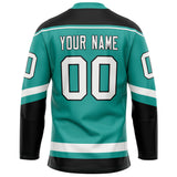 Custom Aqua Black Solid Colour Hockey Jersey