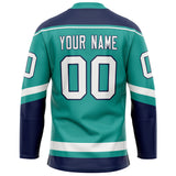 Custom Aqua Navy Solid Colour Hockey Jersey