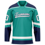 Custom Aqua Navy Solid Colour Hockey Jersey