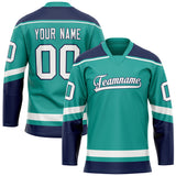 Custom Aqua Navy Solid Colour Hockey Jersey