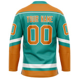 Custom Aqua Orange Solid Colour Hockey Jersey