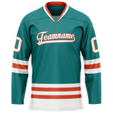 Custom Aqua White Solid Colour Hockey Jersey