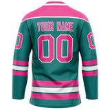 Custom Aqua Pink Solid Colour Hockey Jersey