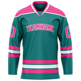 Custom Aqua Pink Solid Colour Hockey Jersey