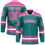 Custom Aqua Pink Solid Colour Hockey Jersey