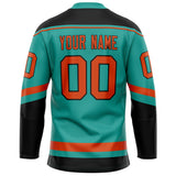 Custom Aqua Orange Solid Colour Hockey Jersey