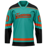 Custom Aqua Orange Solid Colour Hockey Jersey