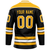 Custom Black Gold Solid Colour Hockey Jersey