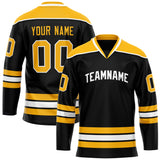 Custom Black Gold Solid Colour Hockey Jersey