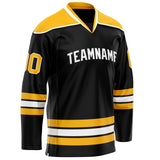 Custom Black Gold Solid Colour Hockey Jersey