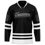 Custom Black White Solid Colour Hockey Jersey