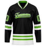 Custom Black Neon Green Solid Colour Hockey Jersey